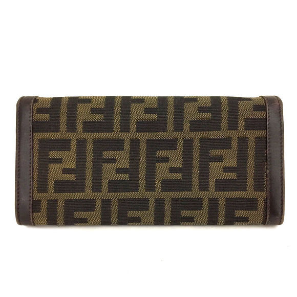 Fendi Zucca Canvas Leather Bifold Long #89078F81 - Picture 4 of 8